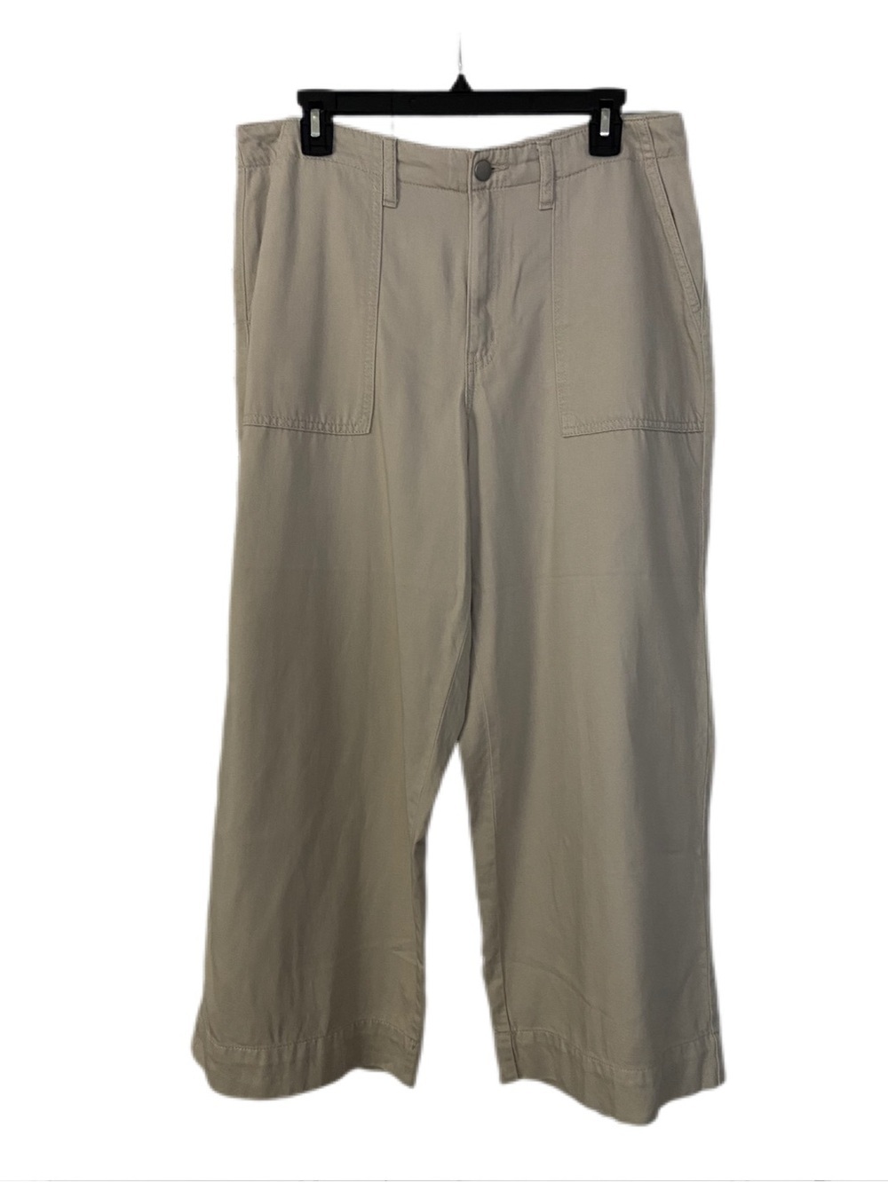 Time and Tru Wide-Leg High Waist Cropped Pants in Light Khaki Size 10